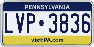 PA license plate LVP3836