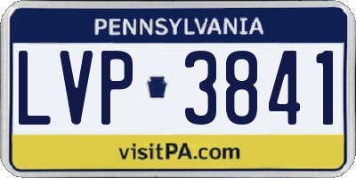 PA license plate LVP3841