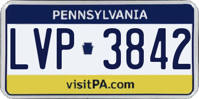 PA license plate LVP3842