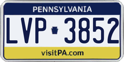 PA license plate LVP3852
