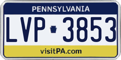 PA license plate LVP3853