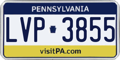 PA license plate LVP3855
