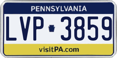 PA license plate LVP3859
