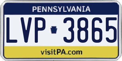 PA license plate LVP3865