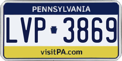 PA license plate LVP3869