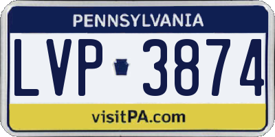 PA license plate LVP3874