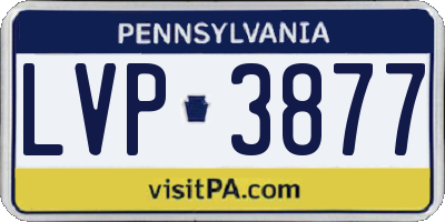PA license plate LVP3877