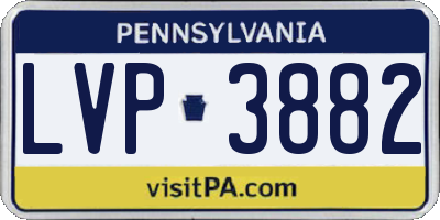 PA license plate LVP3882