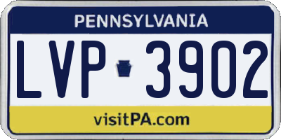 PA license plate LVP3902