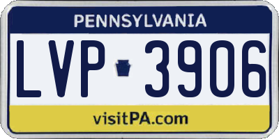 PA license plate LVP3906