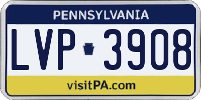PA license plate LVP3908