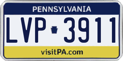PA license plate LVP3911