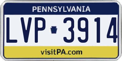 PA license plate LVP3914
