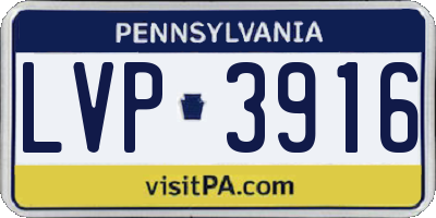 PA license plate LVP3916