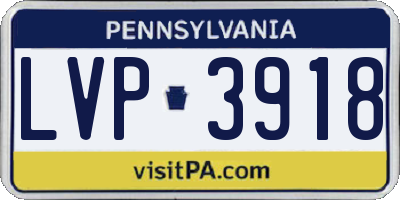 PA license plate LVP3918