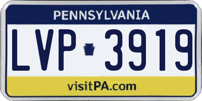 PA license plate LVP3919