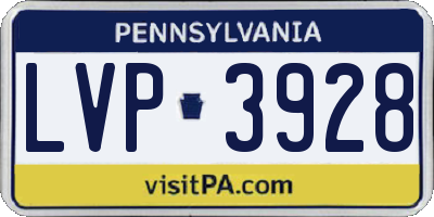 PA license plate LVP3928