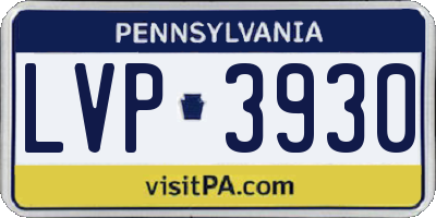 PA license plate LVP3930