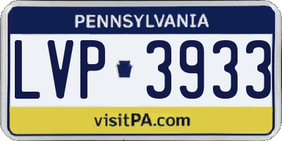 PA license plate LVP3933