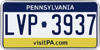 PA license plate LVP3937