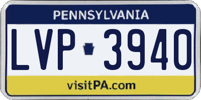 PA license plate LVP3940