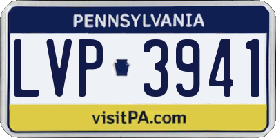 PA license plate LVP3941