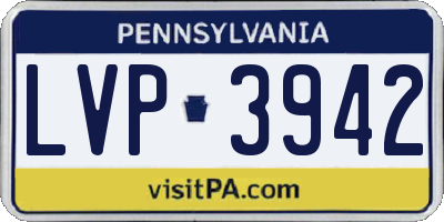 PA license plate LVP3942