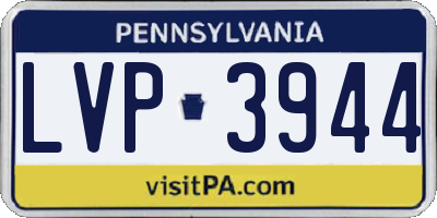PA license plate LVP3944