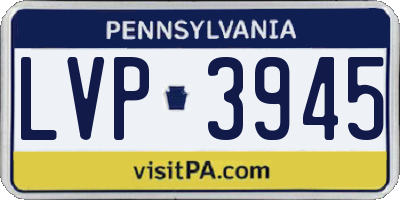 PA license plate LVP3945