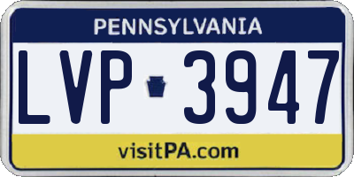 PA license plate LVP3947