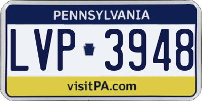 PA license plate LVP3948