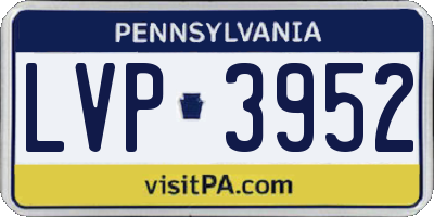 PA license plate LVP3952