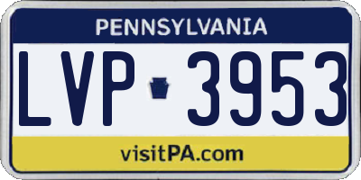 PA license plate LVP3953