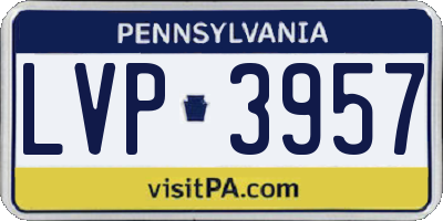 PA license plate LVP3957