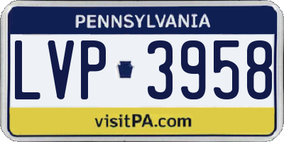PA license plate LVP3958
