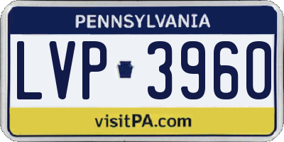 PA license plate LVP3960