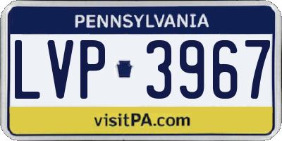 PA license plate LVP3967