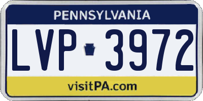 PA license plate LVP3972