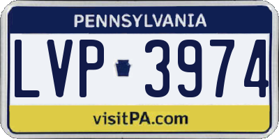 PA license plate LVP3974