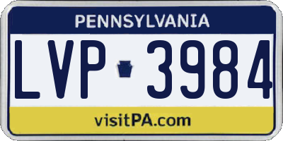 PA license plate LVP3984
