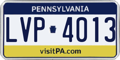 PA license plate LVP4013