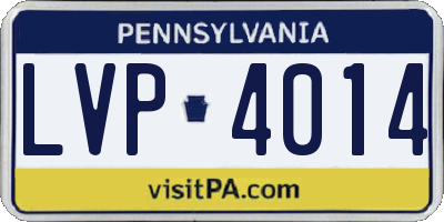 PA license plate LVP4014