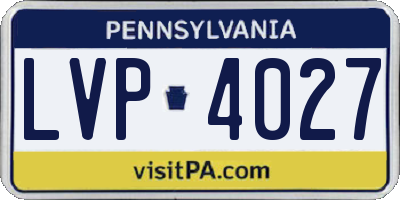 PA license plate LVP4027