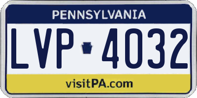 PA license plate LVP4032