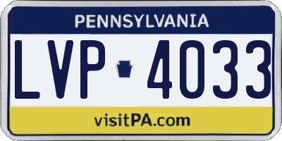 PA license plate LVP4033