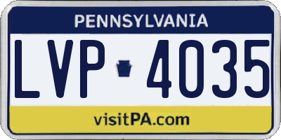 PA license plate LVP4035