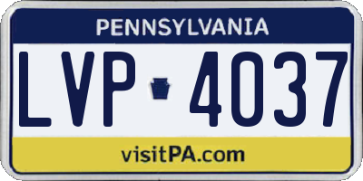 PA license plate LVP4037