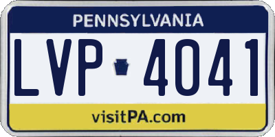PA license plate LVP4041