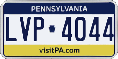 PA license plate LVP4044