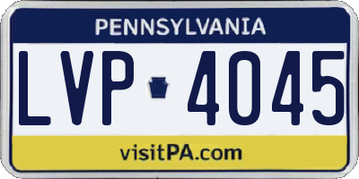 PA license plate LVP4045